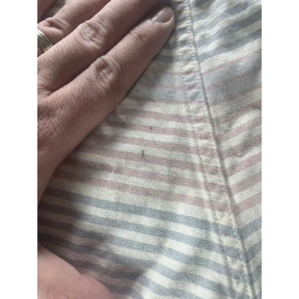 LL Bean Swim Trunks Mens 2XL Red White Blue Striped Pocket Stretchy